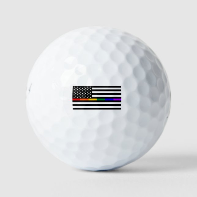 LGBTQ American Flag Golf Balls (Front)