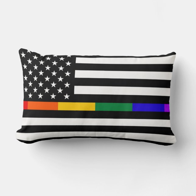 LGBTQ American Flag Lumbar Cushion (Front)