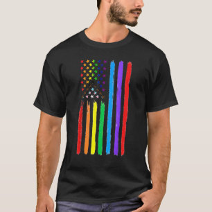 Lgbtq American Flag Pride Rainbow Gay Lesbian Bi T T-Shirt