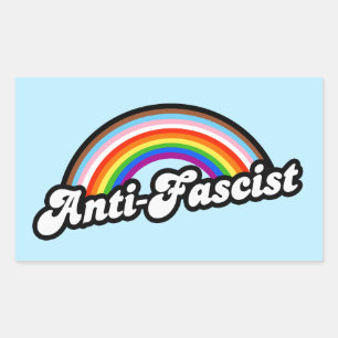 LGBTQ+ Anti-Fascist Rectangular Sticker