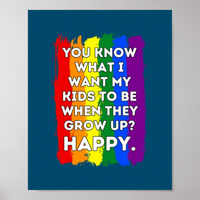 LGBTQ Awareness Parents Mum Dad Gay Lesbian Pride Poster (Front)
