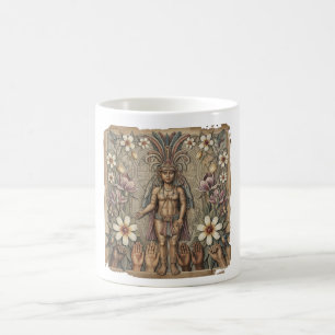 LGBTQ+ Aztec Floral Pride   Queer Mayan Art    Coffee Mug