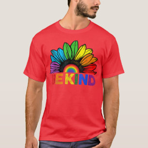 LGBTQ Be Kind Gay Pride LGBT Ally Sunflower Retro T-Shirt