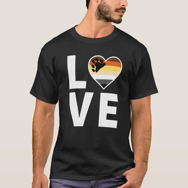 Lgbtq Bear Flag Heart  Lgbtqia+ Love Bear T-Shirt (Front)