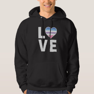 Lgbtq Bigender Flag Heart Lgbtqia+ Love Bigender Hoodie