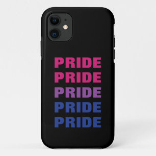 LGBTQ Bisexual Pride Customisable Repeated Text iPhone 11 Case