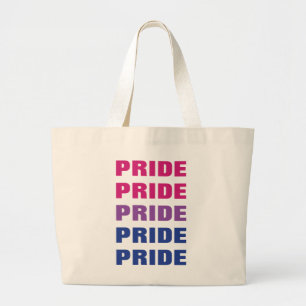 LGBTQ Bisexual Pride Customisable Repeated Text Large Tote Bag