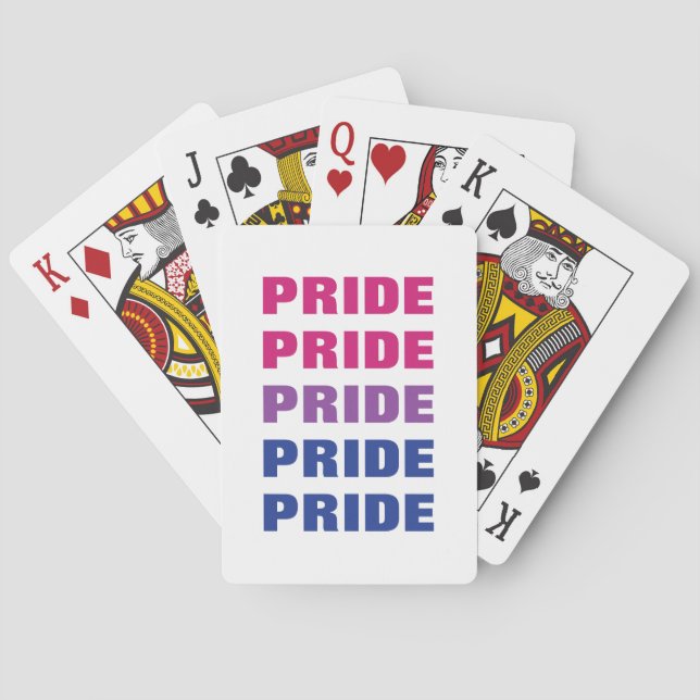 LGBTQ Bisexual Pride Customisable Repeated Text Playing Cards (Back)