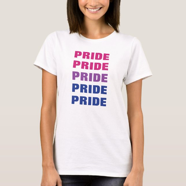 LGBTQ Bisexual Pride Customisable Repeated Text T-Shirt (Front)