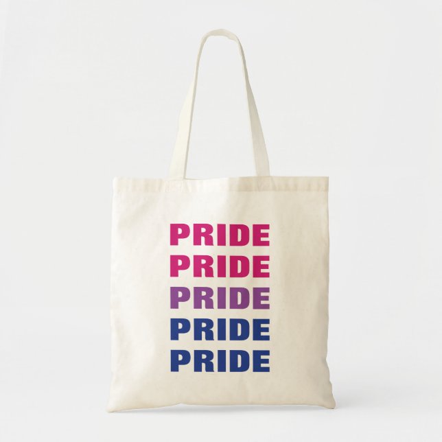 LGBTQ Bisexual Pride Customisable Repeated Text Tote Bag (Front)