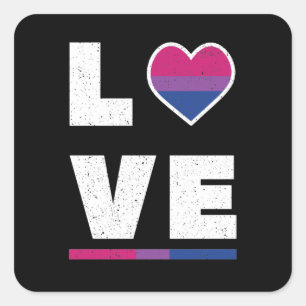 LGBTQ Bisexual Pride Flag Distressed Grunge Love Square Sticker