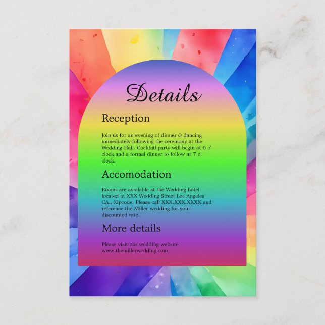 lgbtq bisexual wedding enclosure card (Front)