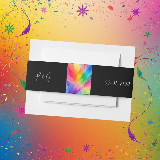 lgbtq bisexual wedding invitation belly band (Creator Uploaded)