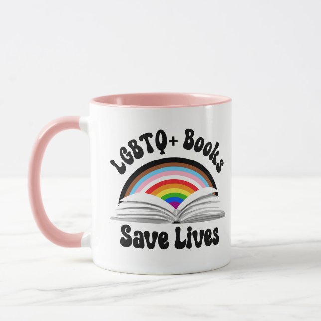 LGBTQ+ Books Save Lives Mug (Left)