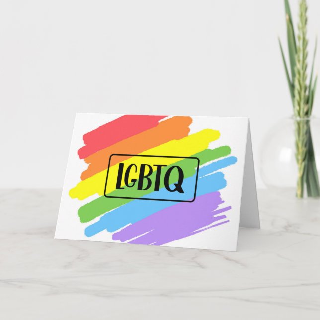 LGBTQ Brushstrokes Rainbow Card (Front)