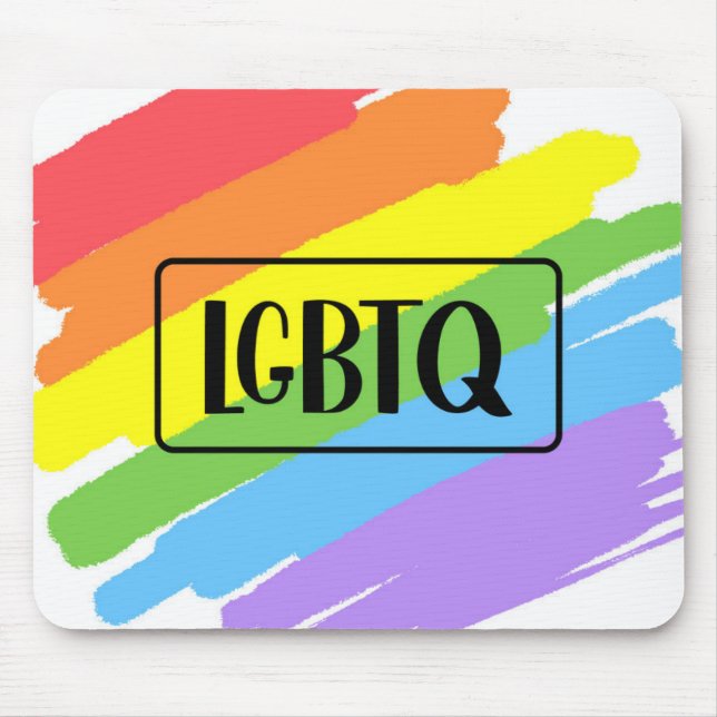 LGBTQ Brushstrokes Rainbow Mouse Mat (Front)