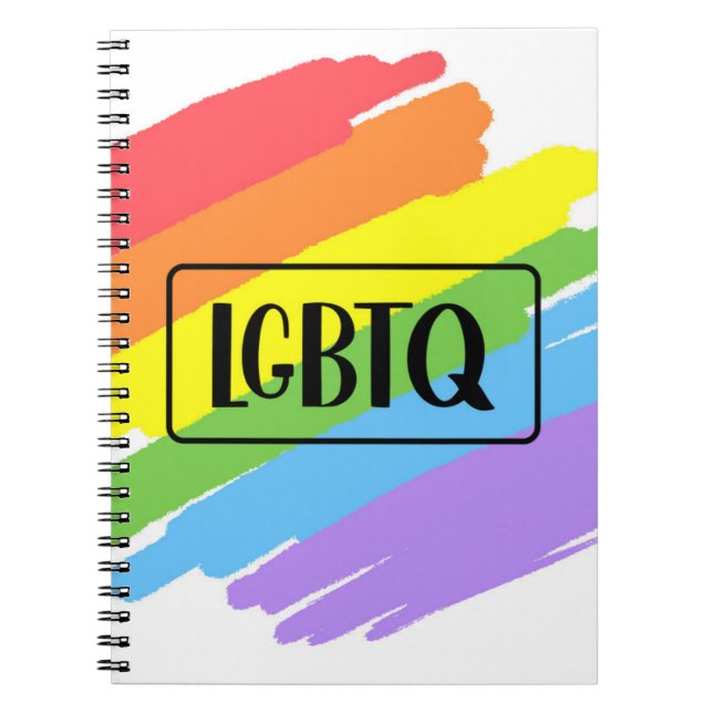 LGBTQ Brushstrokes Rainbow Notebook (Front)
