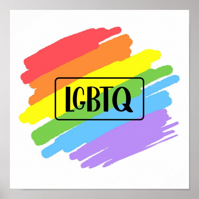 LGBTQ Brushstrokes Rainbow Poster (Front)