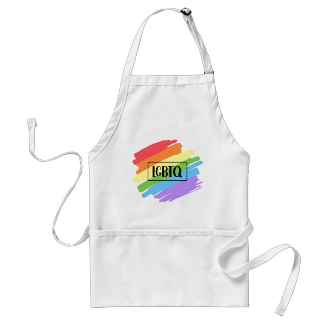 LGBTQ Brushstrokes Rainbow Standard Apron (Front)