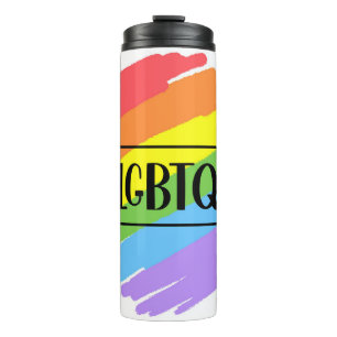 LGBTQ Brushstrokes Rainbow Thermal Tumbler