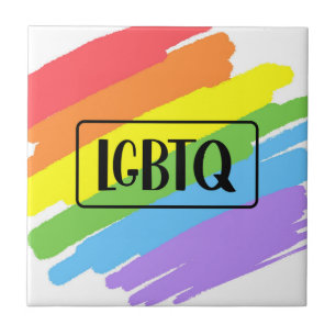 LGBTQ Brushstrokes Rainbow Tile