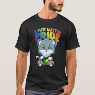 LGBTQ Cat Progressiv Pride  Transgender Genderquee T-Shirt