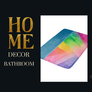 lgbtq colourful rainbow  bath mat
