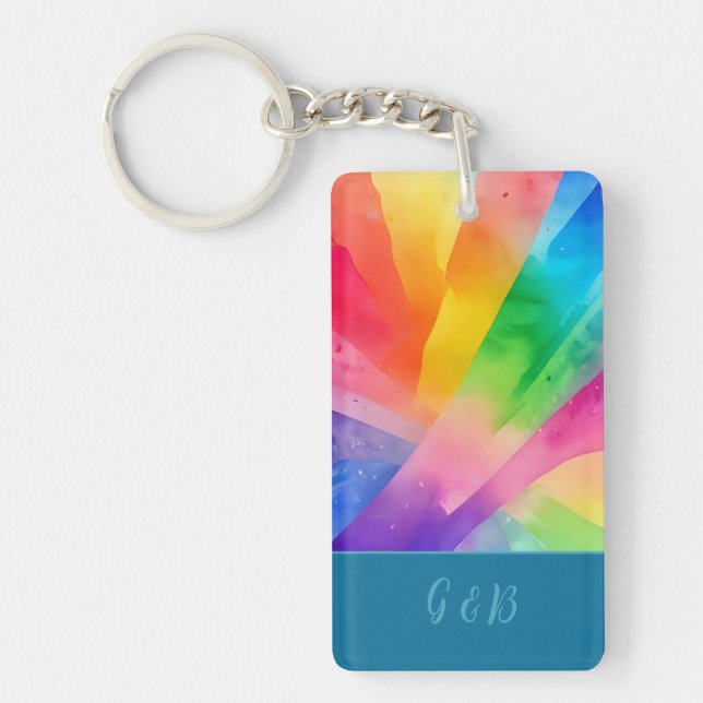lgbtq colourful rainbow  key ring (Front)