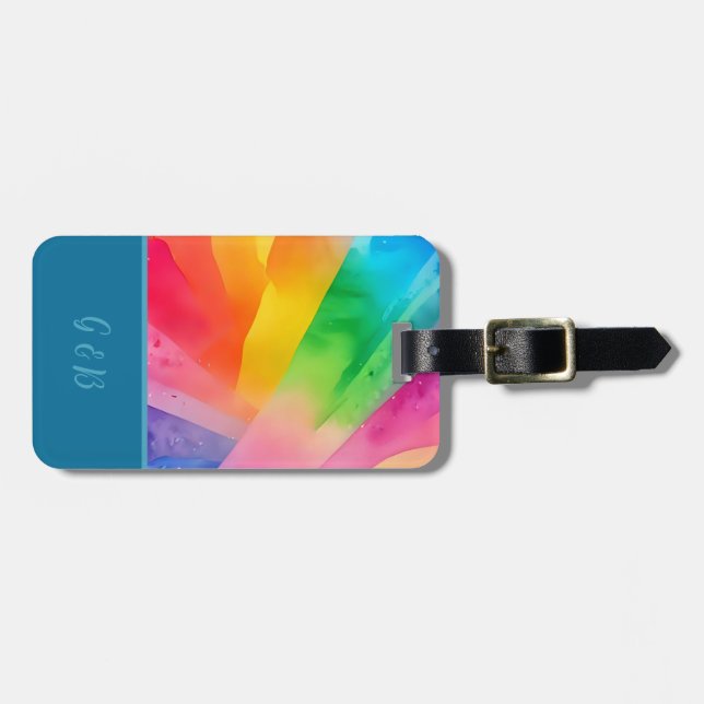 lgbtq colourful rainbow  luggage tag (Front Horizontal)