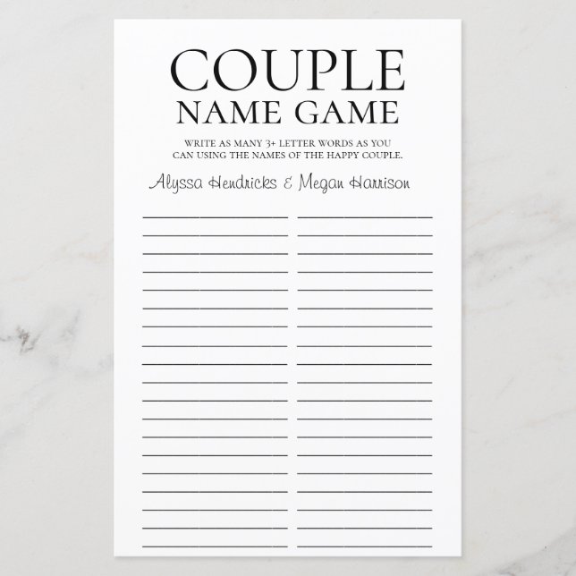 LGBTQ Couple Name Game (Front)