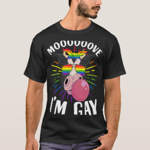 LGBTQ Cow Pride Rainbow Sunglasses T-Shirt