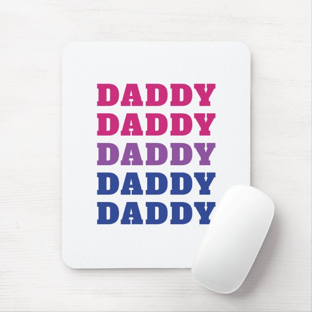 LGBTQ Daddy Bisexual Pride Dad Father's Day Mouse Mat (With Mouse)