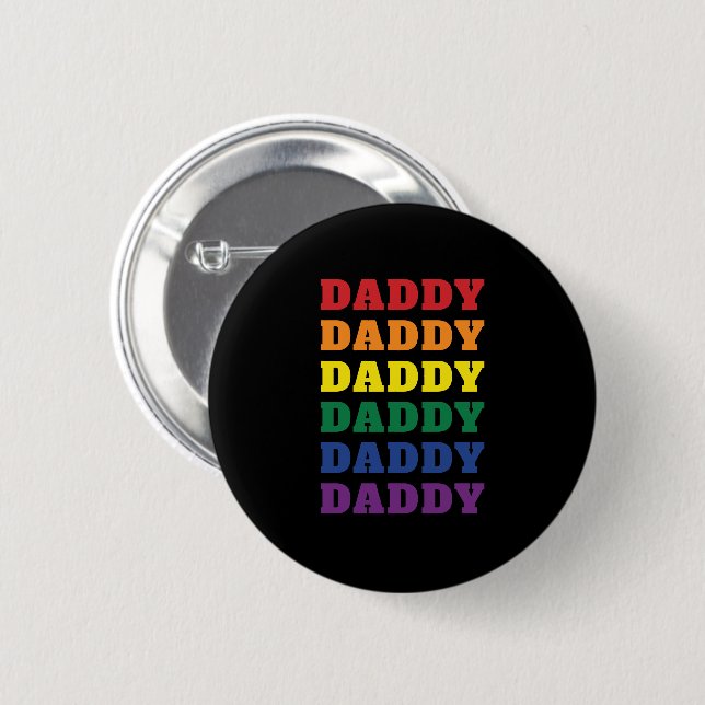 LGBTQ Daddy Gay Pride Dad Father's Day 6 Cm Round Badge (Front & Back)