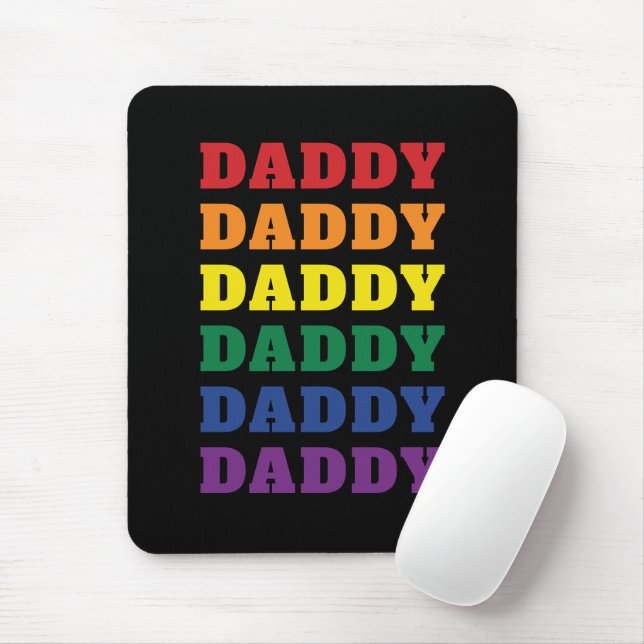 LGBTQ Daddy Gay Pride Dad Father's Day Mouse Mat (With Mouse)