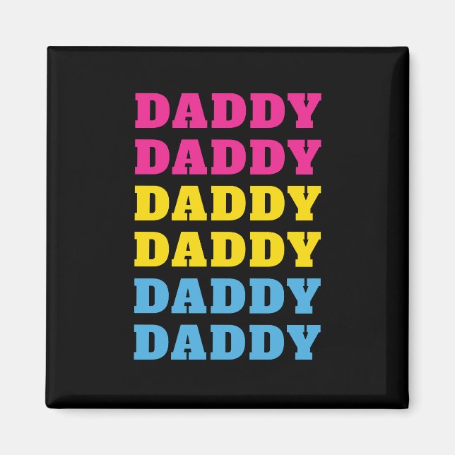 LGBTQ Daddy Pansexual Pride Dad Father's Day Magnet (Front)