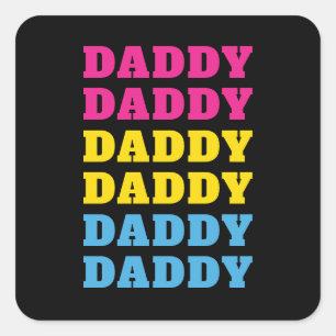 LGBTQ Daddy Pansexual Pride Dad Father's Day Square Sticker
