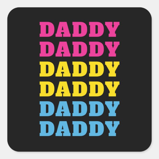 LGBTQ Daddy Pansexual Pride Dad Father's Day Square Sticker (Front)