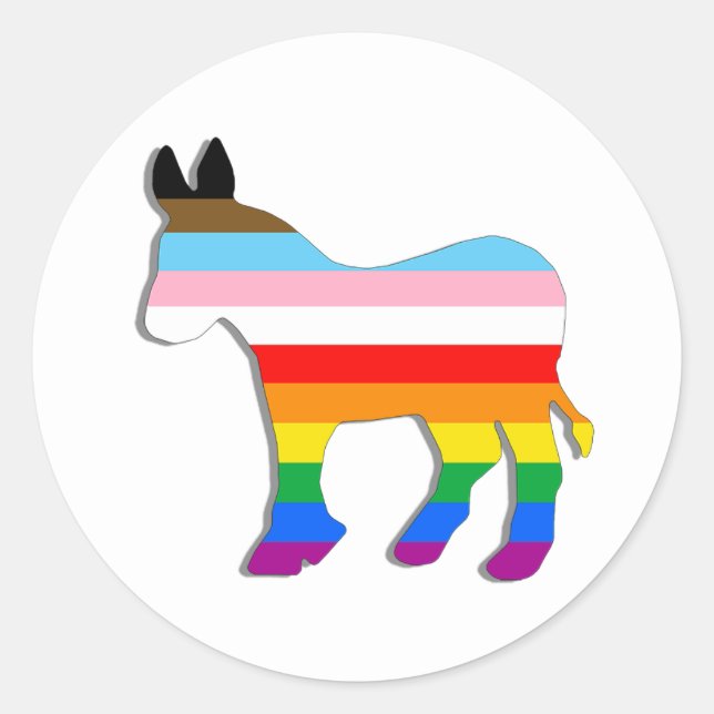 LGBTQ Democrat Classic Round Sticker (Front)