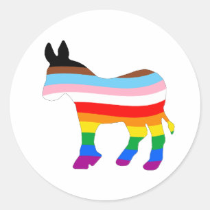 LGBTQ Democrat Classic Round Sticker