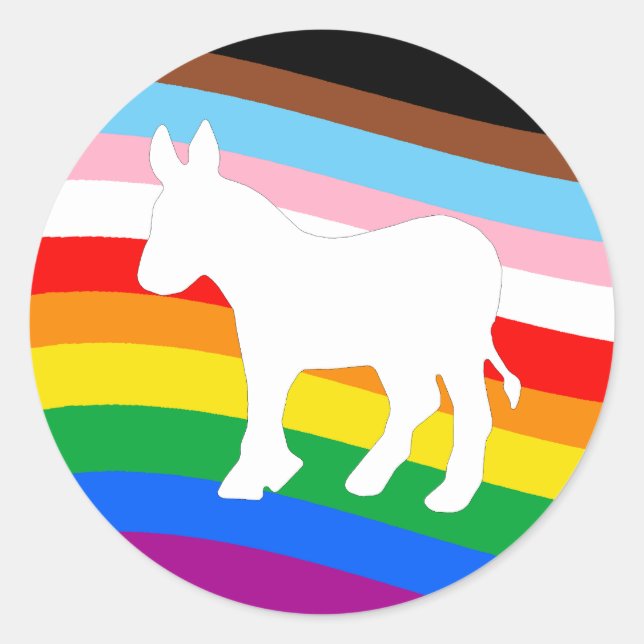 LGBTQ Democrat Classic Round Sticker (Front)