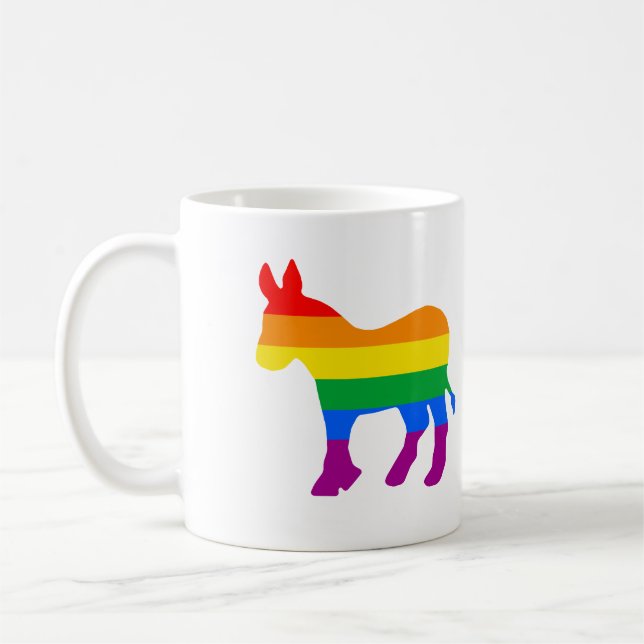 LGBTQ Democrat Pride Coffee Mug (Left)