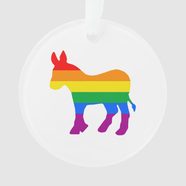 LGBTQ Democrat Pride Ornament (Front)