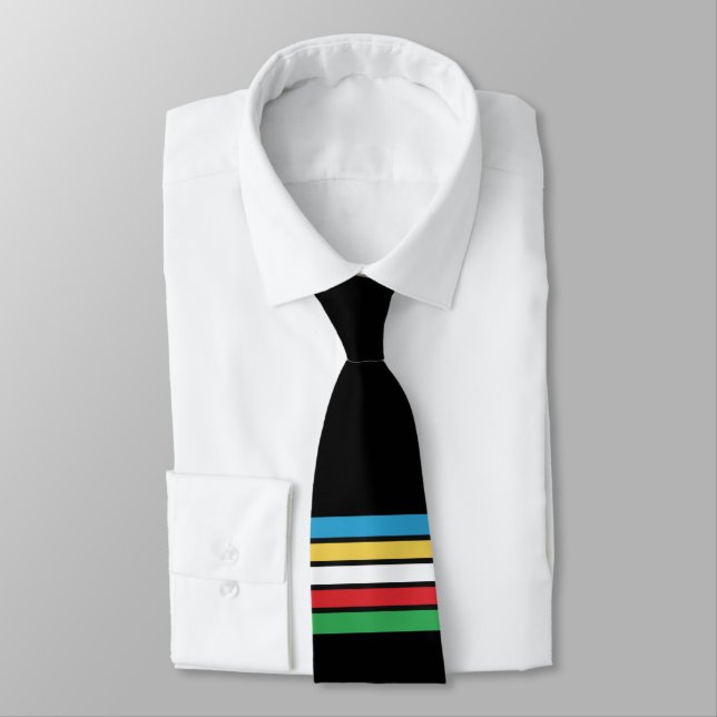 LGBTQ Disability Pride Rainbow Tie (Tied)