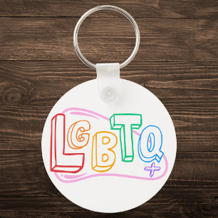 LGBTQ+ Doodle Key Ring