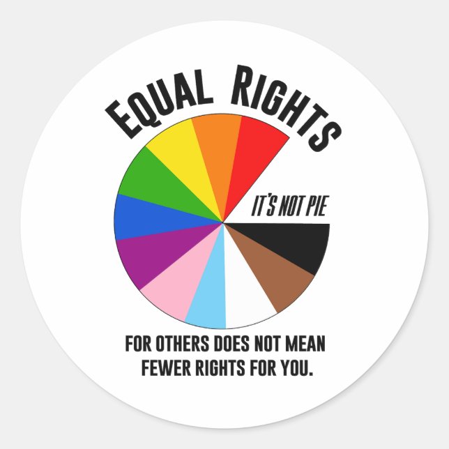 LGBTQ Equal Rights are not pie Classic Round Sticker (Front)