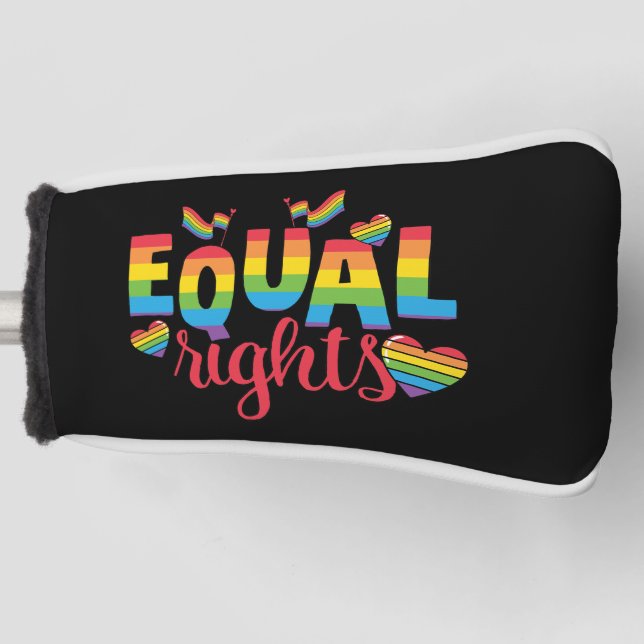 LGBTQ - Equal Rights - Rainbow Colours Golf Head Cover (Front)
