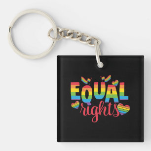 LGBTQ - Equal Rights - Rainbow Colours Key Ring