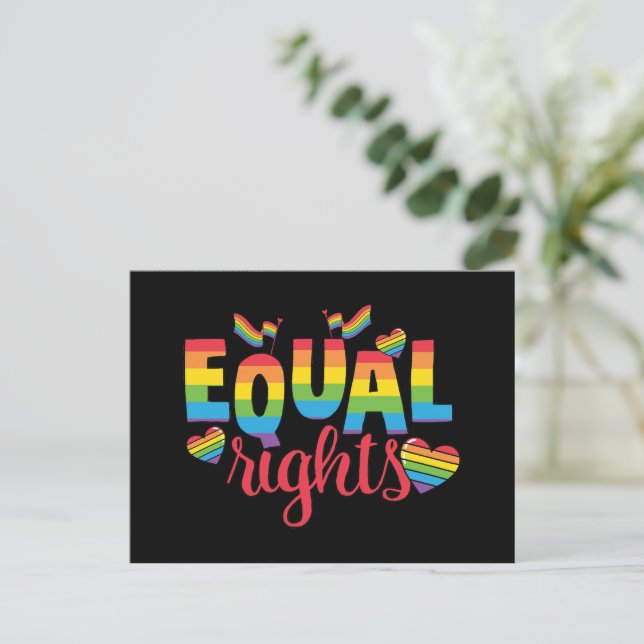 LGBTQ - Equal Rights - Rainbow Colours Postcard (Standing Front)