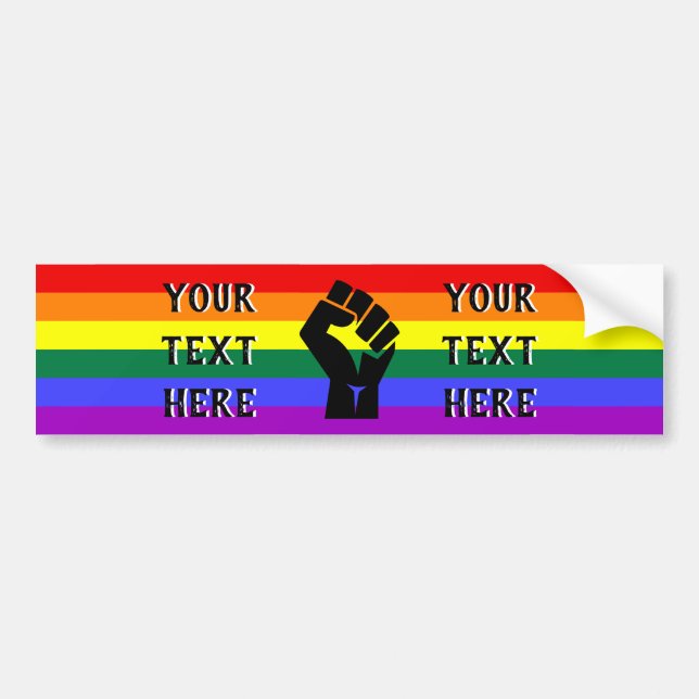 LGBTQ Equality Gay Lesbian Pride Flag Bumper Sticker (Front)