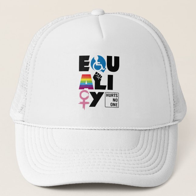 LGBTQ Equality Hurts No One Trucker Hat (Front)